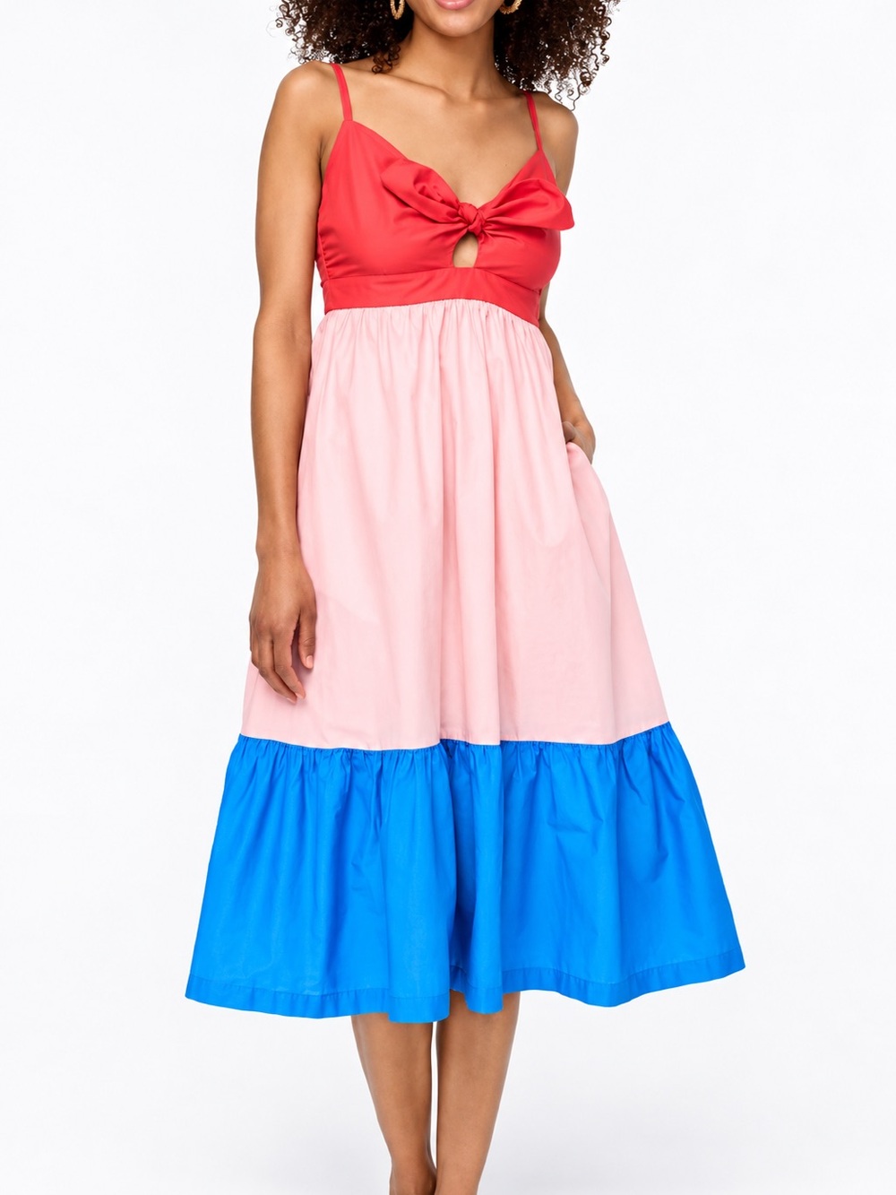 J Crew Factory tiered colorblock midi dress, size 4